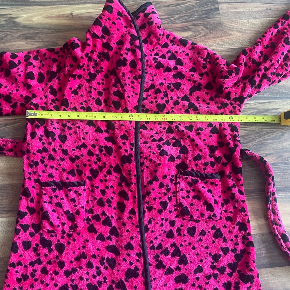 La SENZA Hot Pink and Black Harts Print Robe - Picture 6 of 10